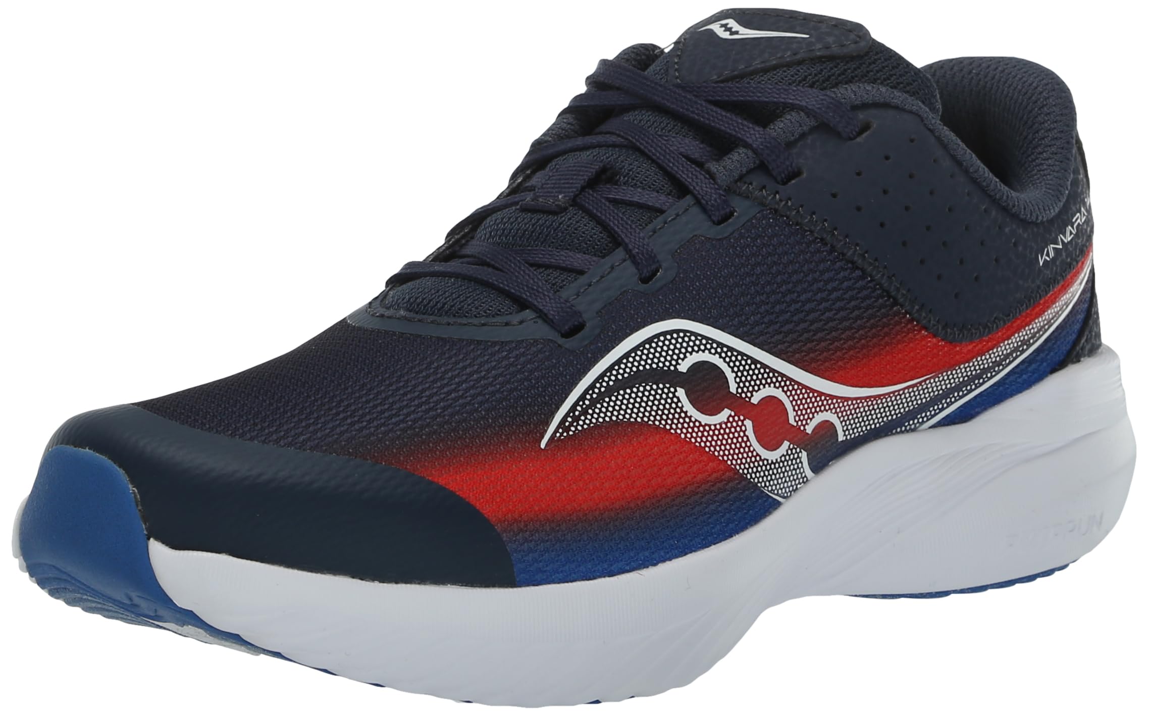 Saucony Kinvara 14 Lace to Toe Flexible, Navy/Red, 11 US Unisex Big Kid