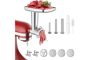 COOLCOOK Meat Grinder Attachment for Kitchenaid Stand Mixer, Meat Grinder for KitchenAid, including 3 Sausage Stuffer Accessory, for Kitchen Aid Stand Mixer Easy to Use and Clean