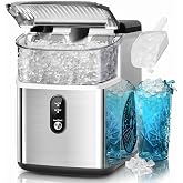 Nugget Ice Maker Countertop,35lbs/24H Portable Ice Machine with Crushed Ice | Self-Cleaning, One-Click Operation for Home, Kitchen, Office Use, Silver