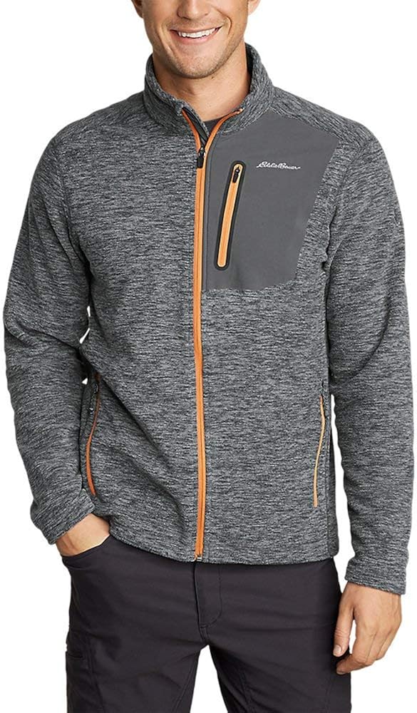 Eddie Bauer Men's Cloud Layer Pro Full-Zip Jacket, Htr Gray Regular M at  Men’s Clothing store