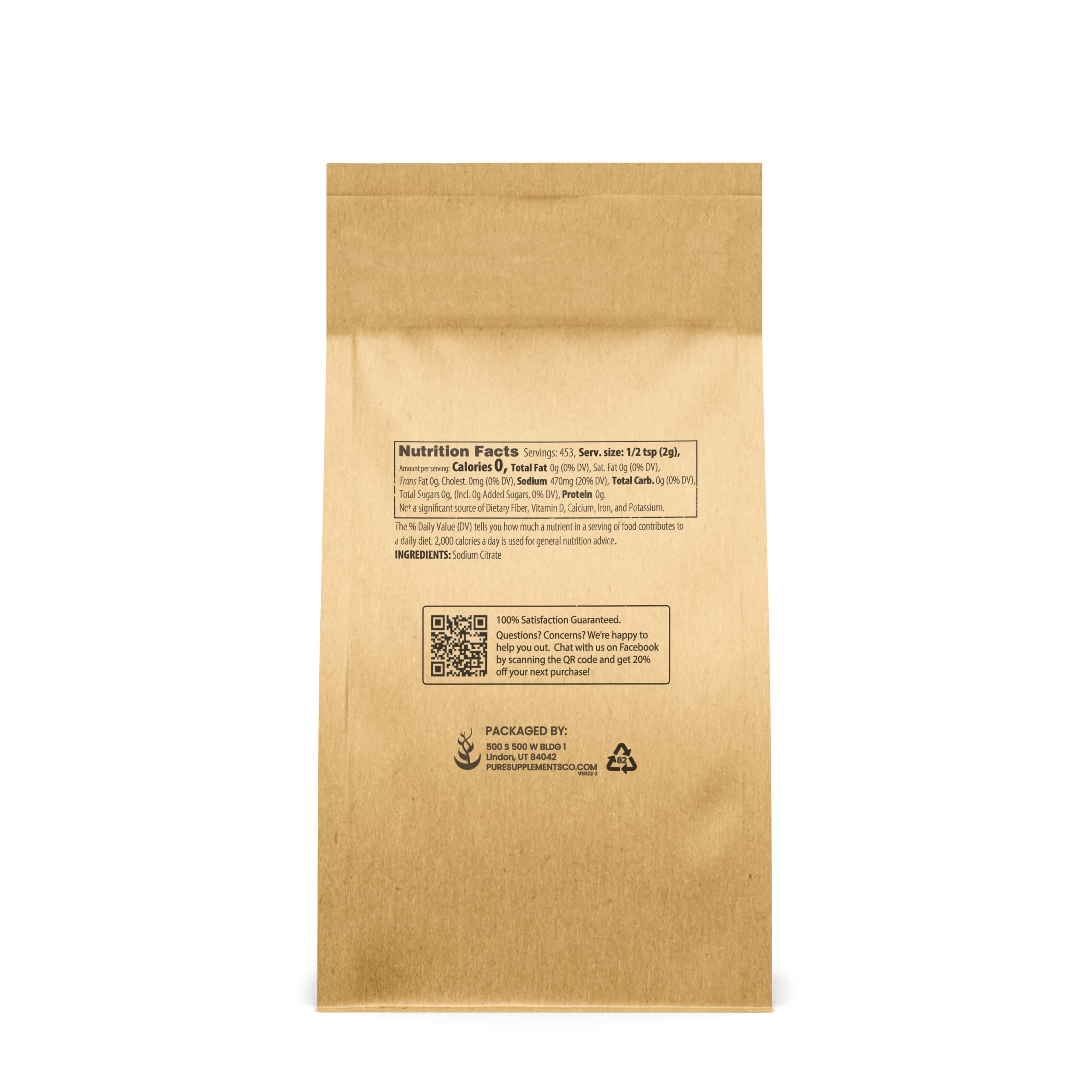 Pure Original Ingredients Sodium Citrate (2 lb) Ingredient, Emulsifier, Preservative