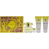 Versace Versace Yellow Diamond 3oz EDT Spray, 3.4oz Shower Gel, 3.4oz Body Lotion, 5ml EDT Rollerball Mini Women 4 Pc Gift Set
