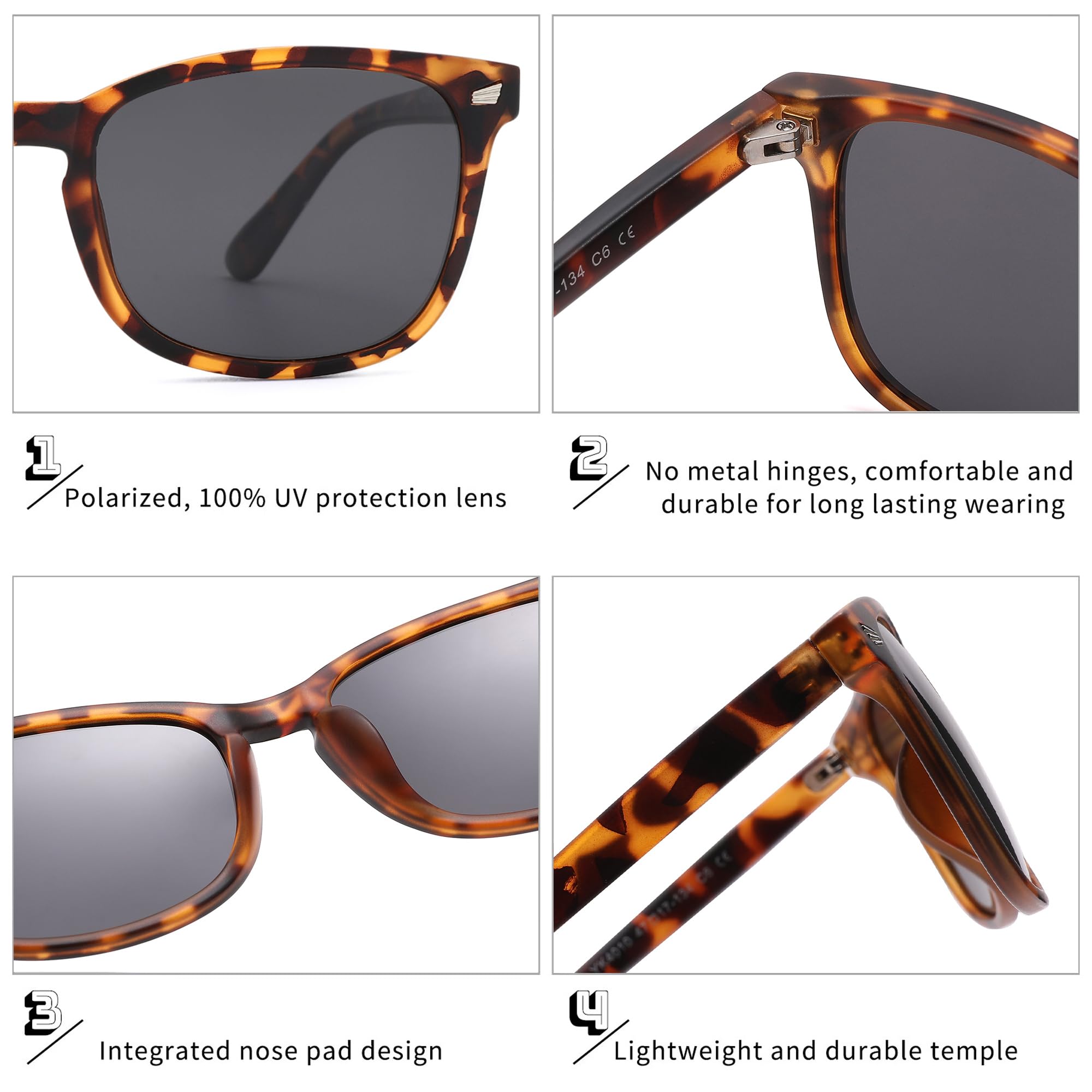 COASION Polarized Kids Sunglasses UV 400 Protection for Girls Boys Classic Retro Style Toddler Shades Age 3-12