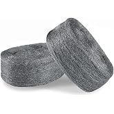 Sukh Steel Wool 0000 10oz(20ft) - 0000 Steel Wool for Glass Fine Steel Pads for Chrome or Wood Polishing Weep Hole Covers for Brick Walls Fill Fabric Metal Fabric Pad Mice Control