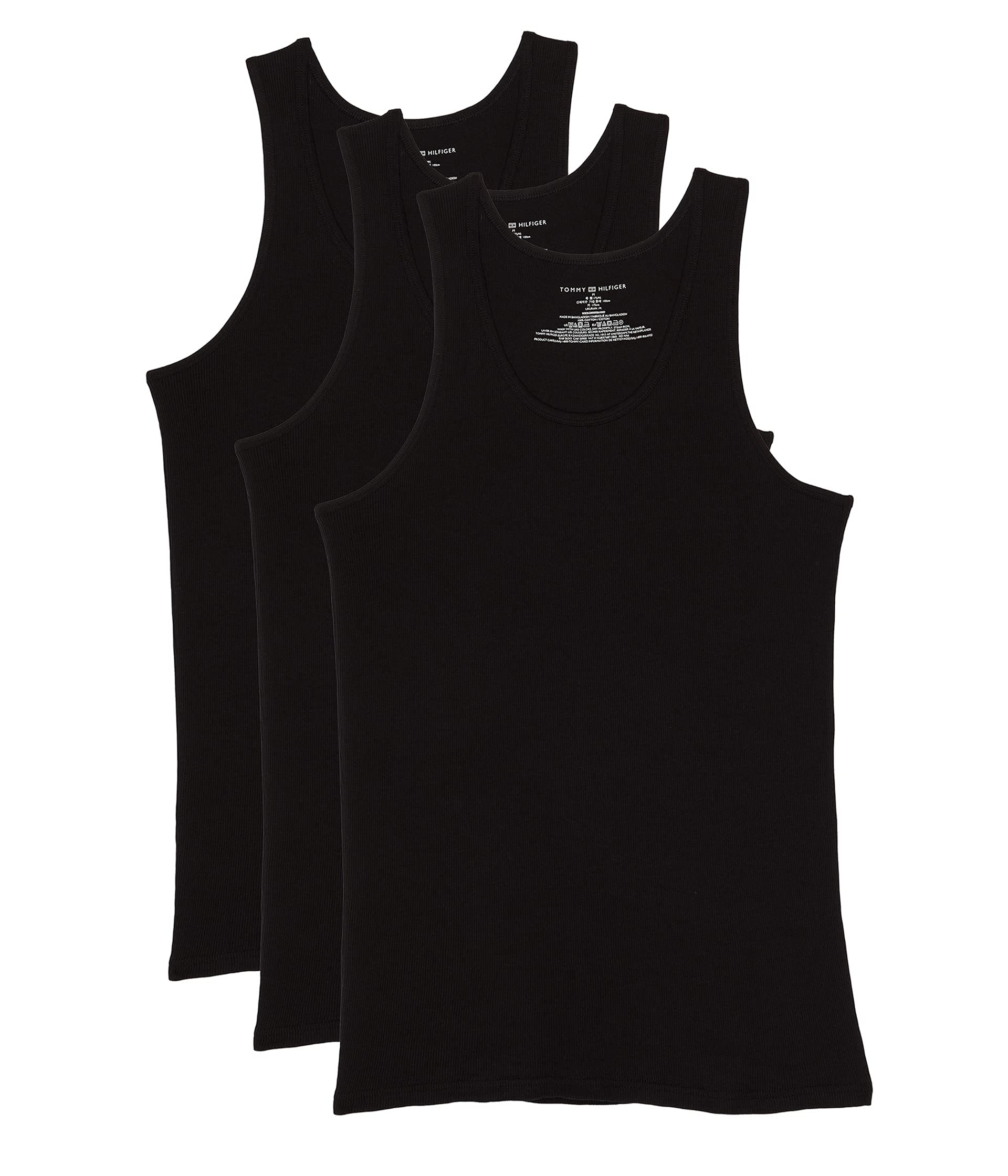 Tommy Hilfiger Undershirts Multipack Cotton Classics A-Shirts Black Image Tommy Hilfiger Undershirts Multipack Cotton Classics A-Shirts Black Image