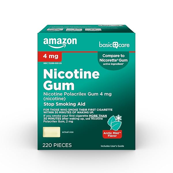 AMAZON BASIC CARE UNCOATED NICOTINE POLACRILEX GUM 4...