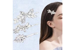 3 Pieces Shiny Rhinestone Bridal Hair Clip, Delicate Leaf Wedding Hairpin Bride Crystal Hair Pins, Bridal Hairpins, Hair Acce