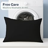 DN Pillow Cases 2 Pack Black 50x75cm Microfiber Envelope Closure view 7