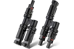 Pjerjzn Solar Panel Connector 2 to 1 Solar Y Branch Solar Panel Splitter 2 Way 1000V FMM+MFF Y Branch Solar Panel Parallel Connectors for Parallel Connection Between Solar Panels (1 Pair 2 to 1)