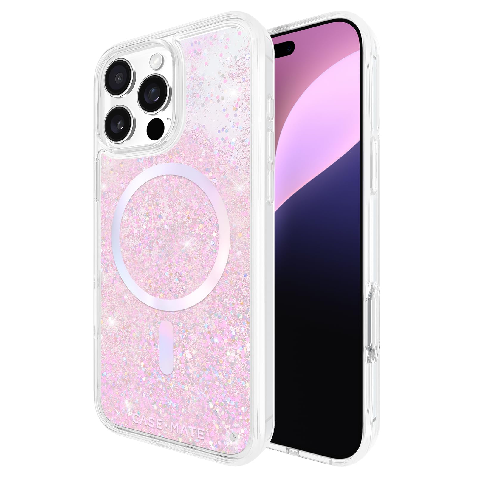 Photo 1 of Case-Mate iPhone 16 Pro Max Case [Compatible with MagSafe] - Iridescent Liquid Glitter Phone Case with 12ft Drop Protection - Premium Magnetic Cover for iPhone 16 Pro Max - Soap Bubble Waterfall