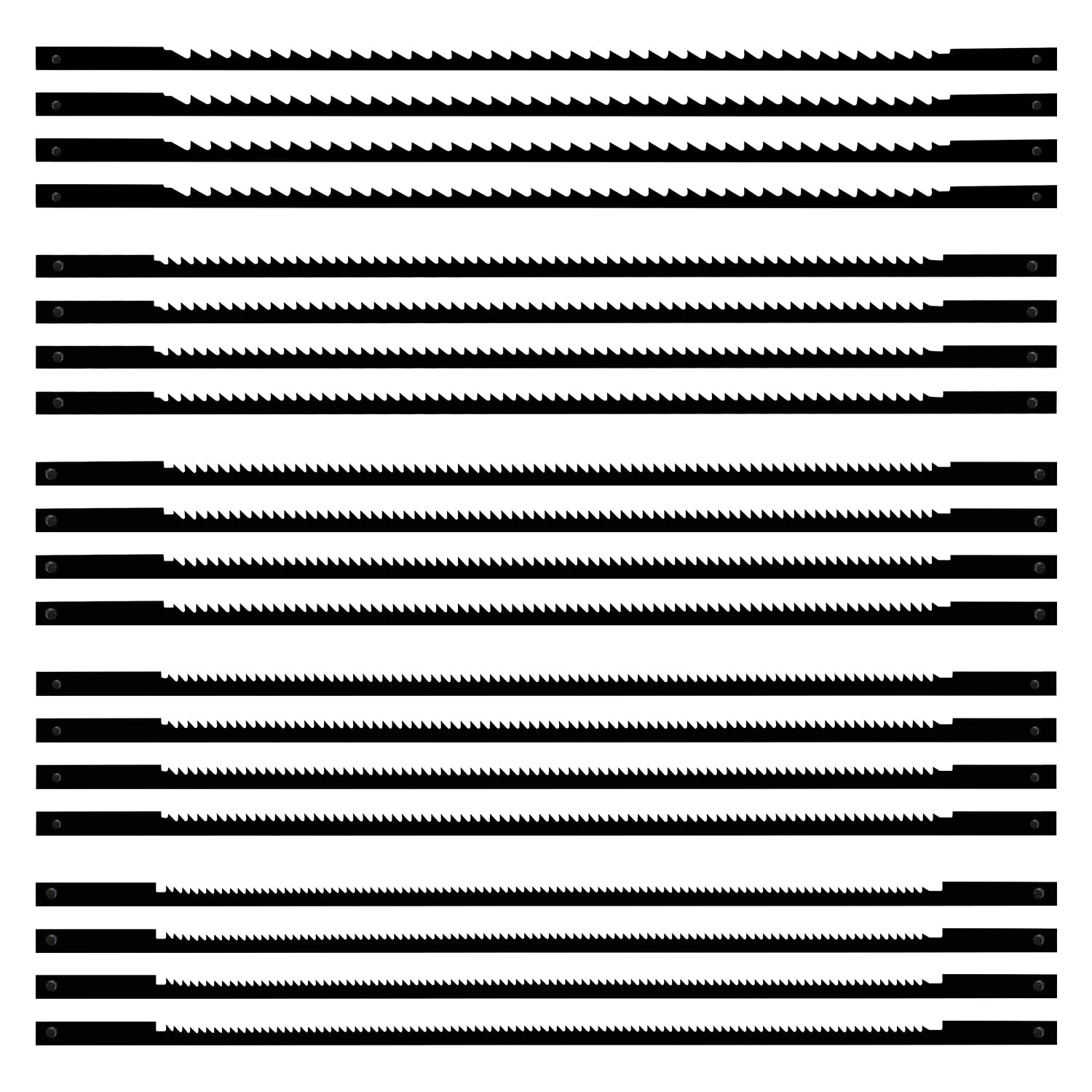 VooGenzek 20 PCS Scroll Saw Blades Set, 10/15/18/20/24 Teeth Carbon Steel Coping Saw Blade, Pinned Scroll Saw Blade, for Sawing Wood, Plastic, Foam, Soft Metals, 4 Pieces of Each Size