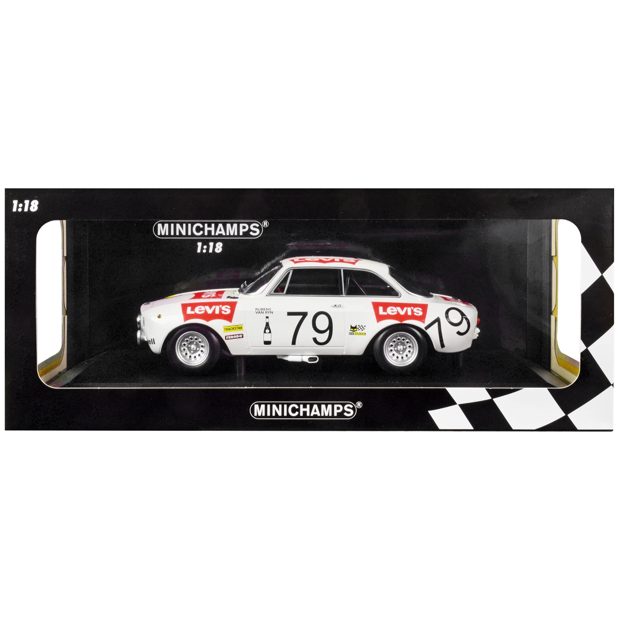Minichamps 155711279 1:18 Alfa Romeo GTA 1300 Junior-Rubens-Van Ryn-Spa 24H 1971 Collectible Miniature Car, Multicoloured