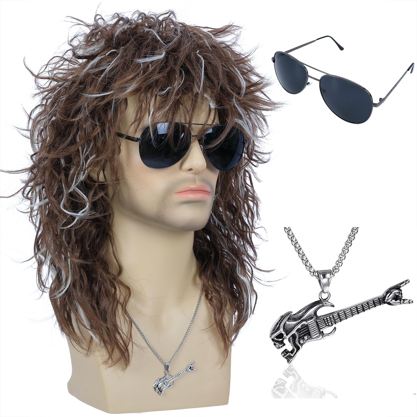 thumbnail image 2 of Morph 80s Accessories For Mens Rockstar Costume 80s Rocker Wig 2 of 13
