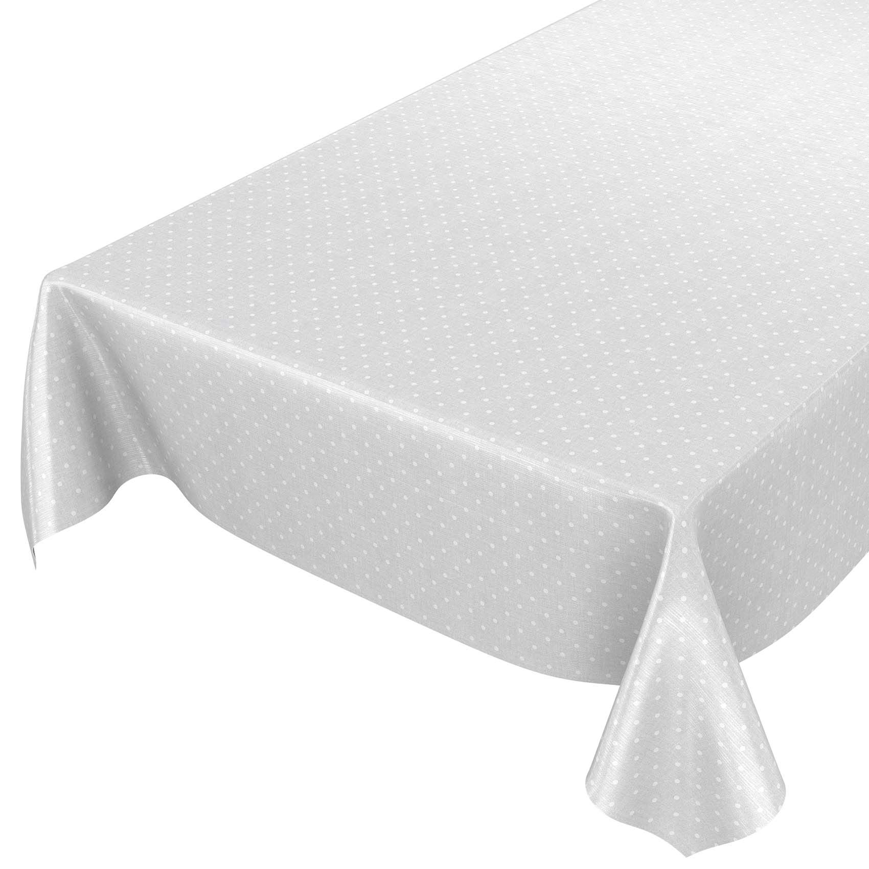 ANRO Oilcloth Tablecloth Oilcloth Tablecloth Tablecloth Tablecloth Polka Dots Plain Grey 160 x 140 cm 160 x 140 cm Cut Edge