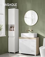 VASAGLE Under Sink Bathroom Cabinet 3 Drawers 2 Doors Cloud White Beige 30x70x64 view 3