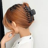 Esteopt Large Plastic Hair Claw Clips Non-Slip Strong Hold for Thick Hair Black view 6