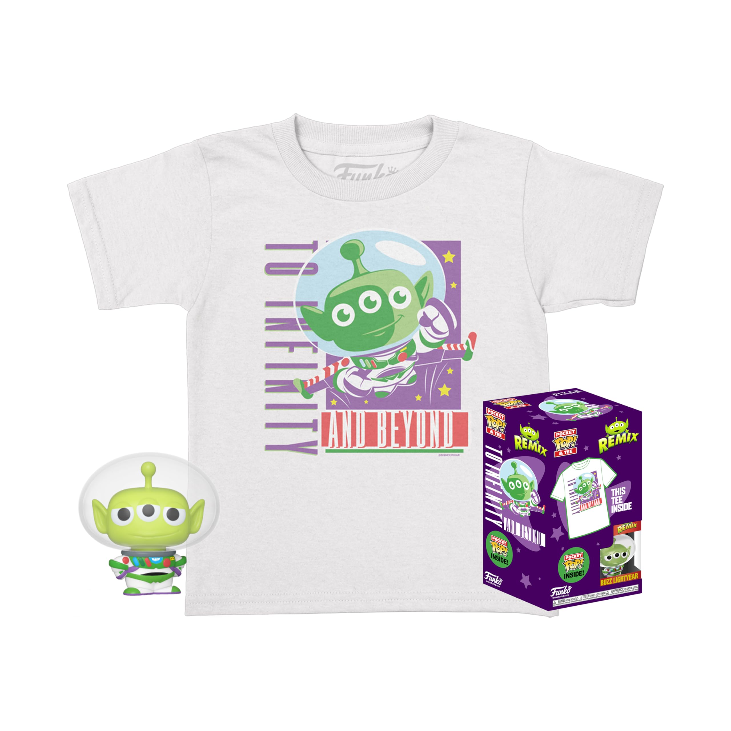 Funko Pocket Pop! & Tee: Disney - Alien Buzz Lightyear - Extra - for Children and Kids - Extra Large - (XL) - Disney: Toy Story - T-Shirt - Clothes With Collectable Vinyl Minifigure - Gift Idea