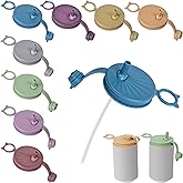 Yuoyar 8 Packs Silicone Soda Can Lids with Straw - Reusable can covers for soda - Can Toppers to Keep Carbonation