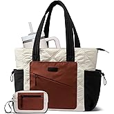 LOVEVOOK Tote Bag for Women, puffer tote bag for Work Travel Nurse, Lightweight quilted Bags with Compartments