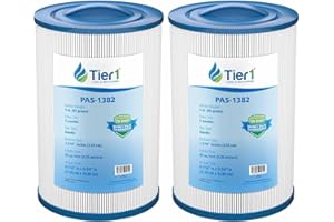 Tier1 Replacement for Maax Spas Filter – 2 Pack | Compatible with Pleatco PAS35P, PMAX50, FC-0300, 5CH-35 | 8" x 5 5/8" | Trilobal Fabric | High Flow | Washable Spa Filter Cartridge