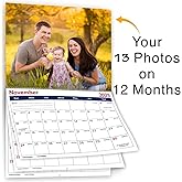 Custom Photo Wall Calendar 2026 - Personalized Family & Office Photo, Print Your 13 Memories Custom - Perfect for Parties, Bi