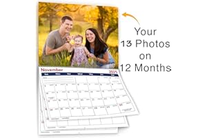 Custom Photo Wall Calendar 2026 - Personalized Family & Office Photo, Print Your 13 Memories Custom - Perfect for Parties, Bi