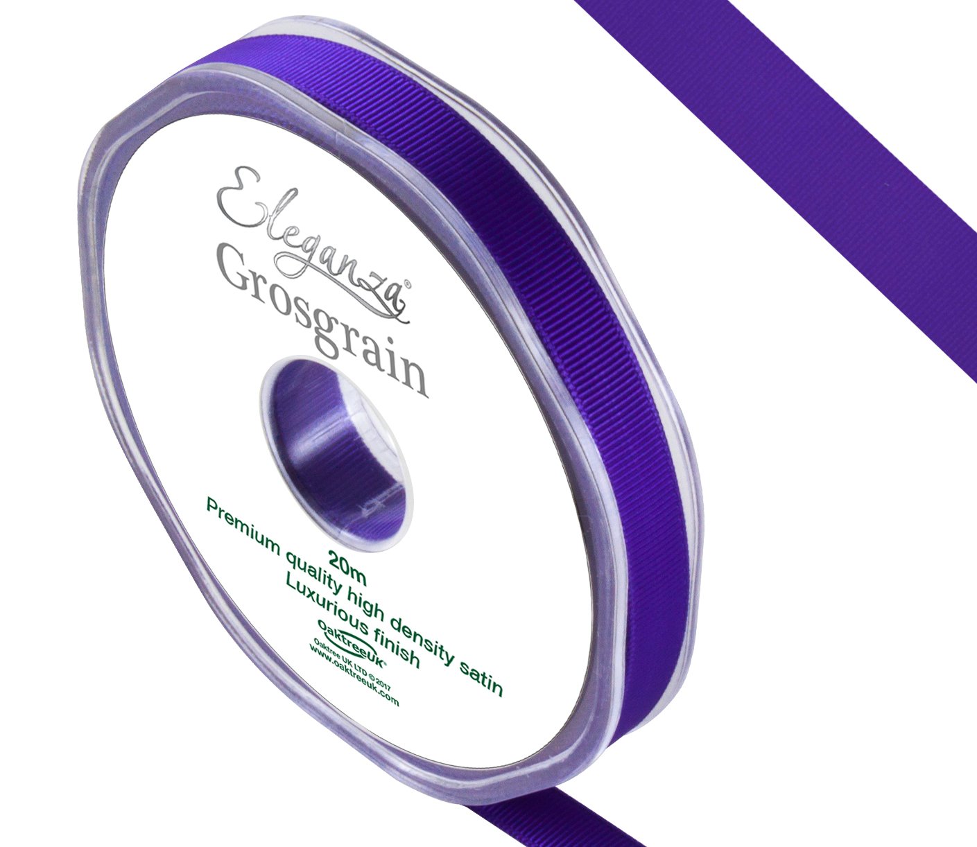 ELEGANZA Premium Quality Grosgrain Ribbon, Satin, Purple, 11 x 11 x 1 cm