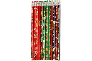 YYaaloa 12 Pcs Wooden Pencil with Eraser Christmas Colorful Pencils Novelty Pencils Fun School Supplies Holiday Gift Office School Students Teachers Supply Writing (12pcs, Christmas)