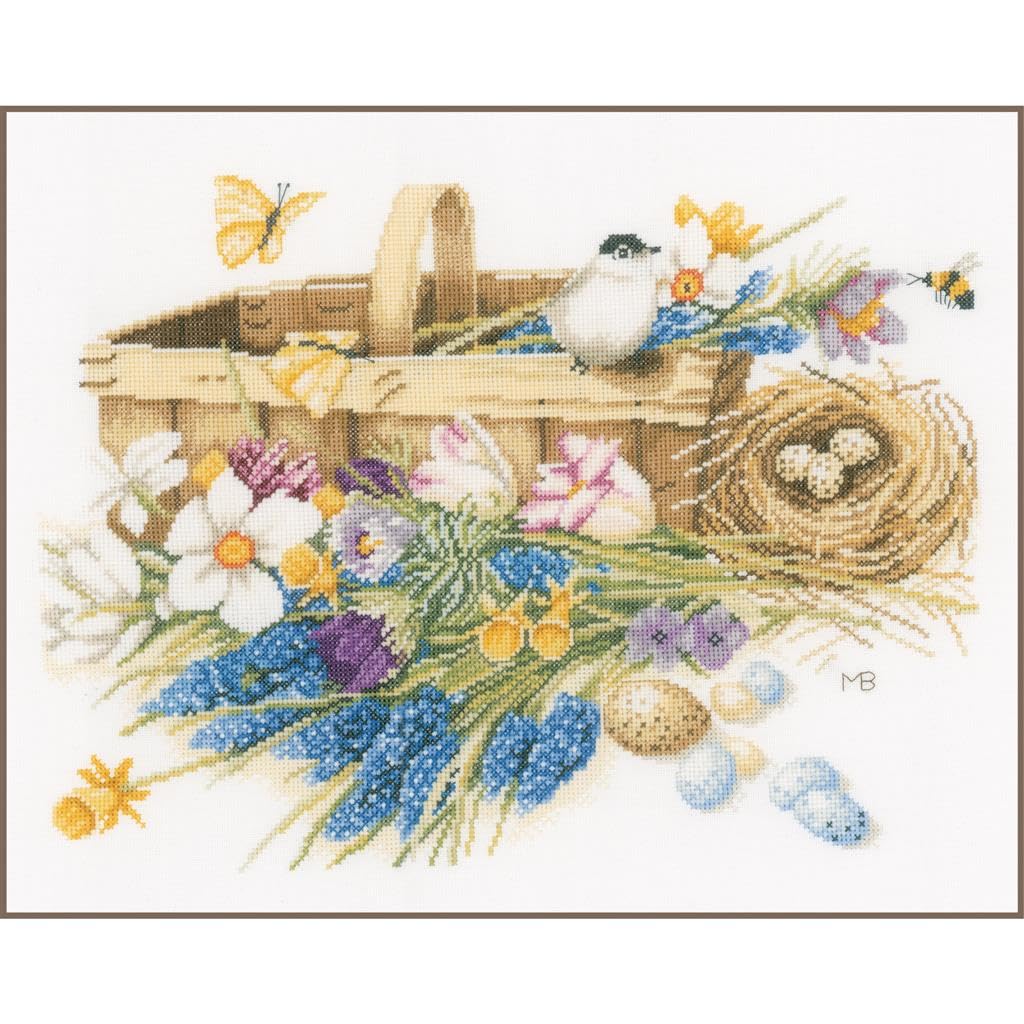 Lanarte Counted Cross Stitch KIT Spring Flowers (AIDA)