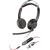 Plantronics Poly Blackwire 5220 Stereo USB-C Headset + 3.5mm Plug + USB-C/A Adapter