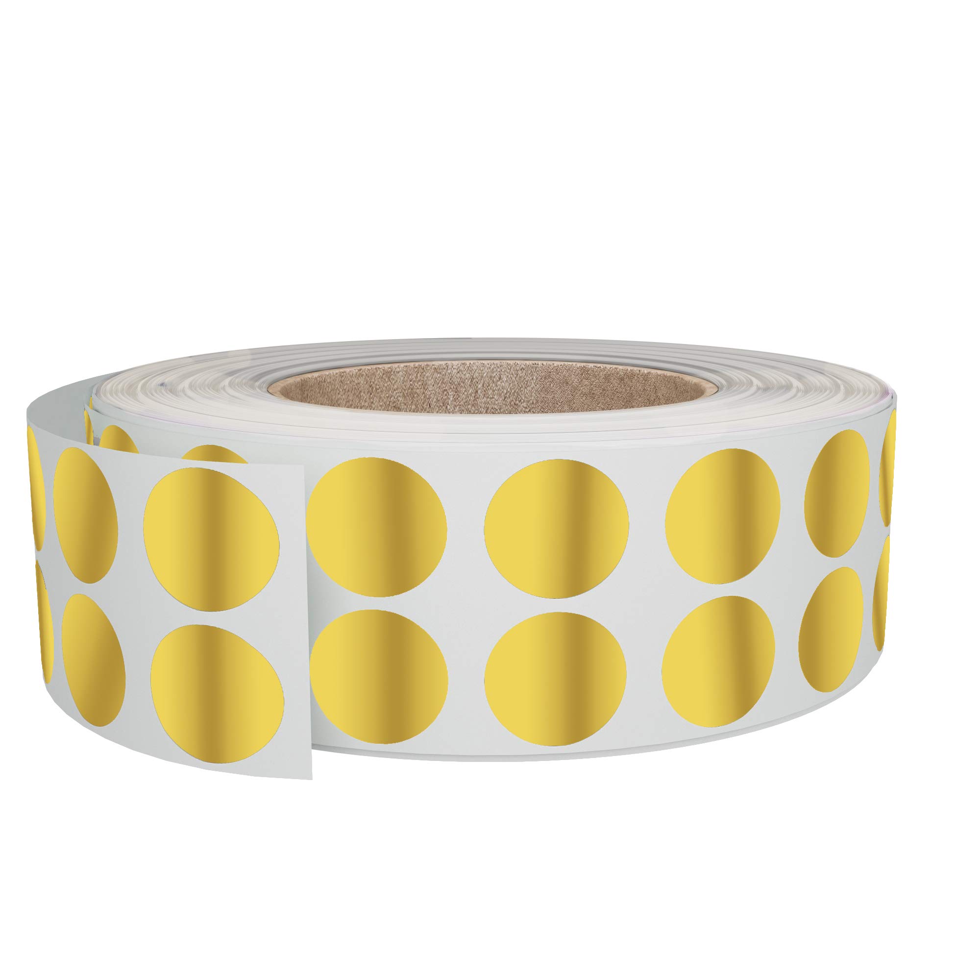 Royal Green Self Adhesive Stickers Roll (1cm) 10mm Metallic Gold Circle Labels 3000 Pack