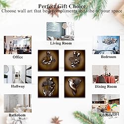 4 Piece Set Bedroom Wall Decor Love Heart Gray 3D