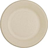 World Centric Compostable Plates 6" - Unbleached Plant Fiber. Grease Resistant - 250 Pack
