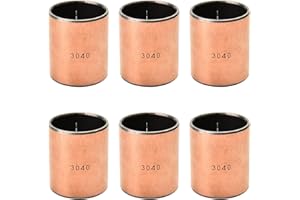 Aicosineg Oilless Bushings 30mm Bore x 34mm OD x 30mm Length Plain Bearings Wrapped Carbon Steel Base 3040 Sleeve Bearing 6pcs