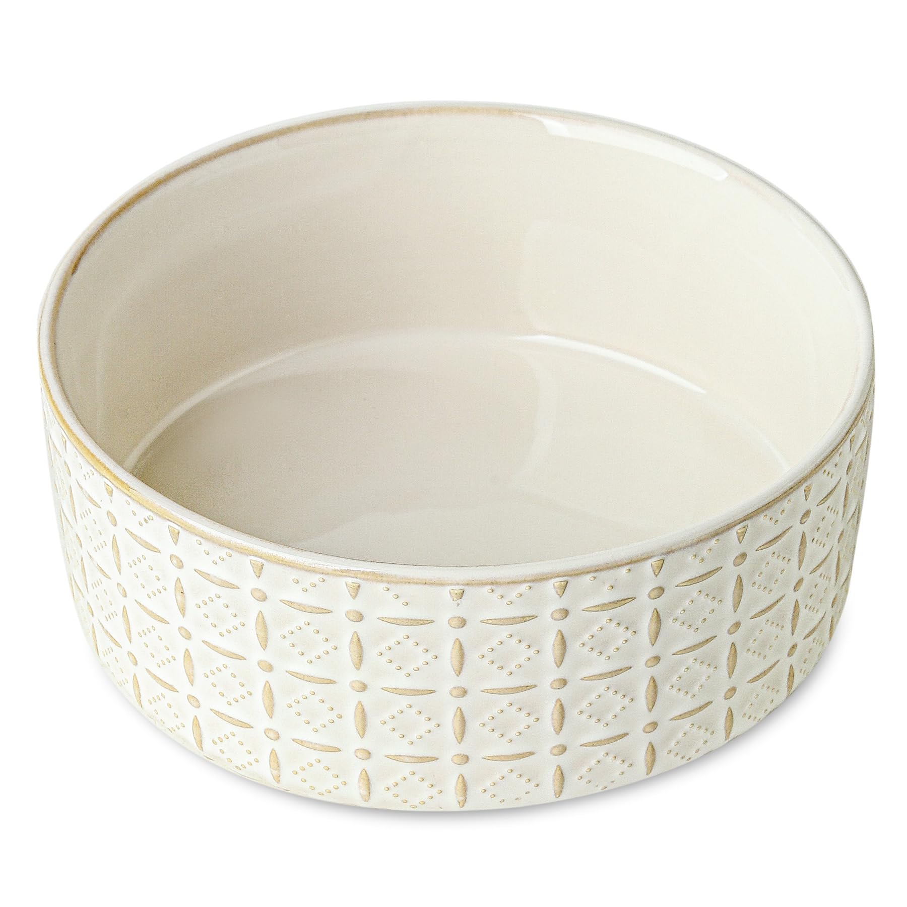 Photo 1 of Ceramic Dog Bowls, Dog Food Bowls Water Bowl, 6.5inch Dogs Dishes for Middle and Small Size Dogs, Puppy Plates for Food, White