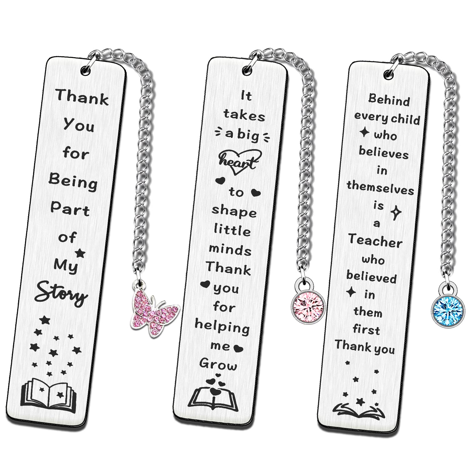 JETTOP Teacher Gifts-Thank You Teacher Gifts for Women Bookmark Personalised Best Teachers Gift 3pcs
