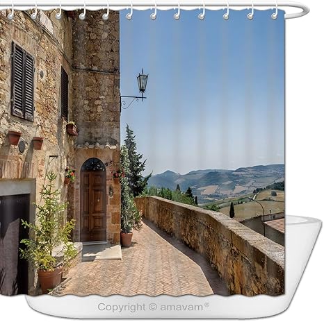 Amazon Amavamシャワーカーテンイタリアの壁decor Pienza In Tuscany Historical European Landmarkライトブラウングリーンライトブルーダイニングルームキッチンrectaポリエステル生地のバスルームサイズ 48 W X 72 H W X 71 H Wide Size Sc R Amazon Amavamシャワーカーテンイタリアの壁decor Pienza In Tuscany Historical European Landmarkライトブラウングリーンライトブルーダイニングルームキッチンrectaポリエステル生地のバスルームサイズ 48 W X 72 H W X 71 H Wide Size Sc R