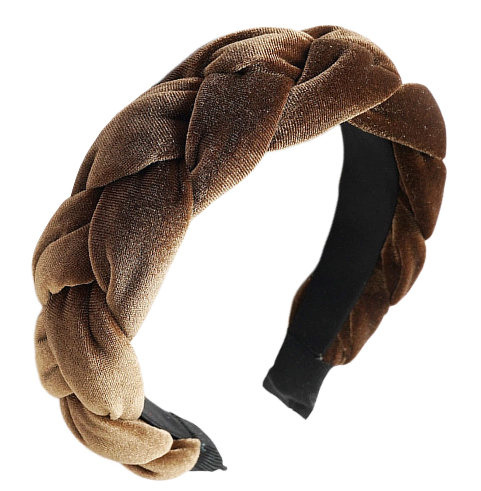 scicent Headbands Vintage Braided Hairband Wide Twisted Knotted Headband for Women Girls Brown 9507