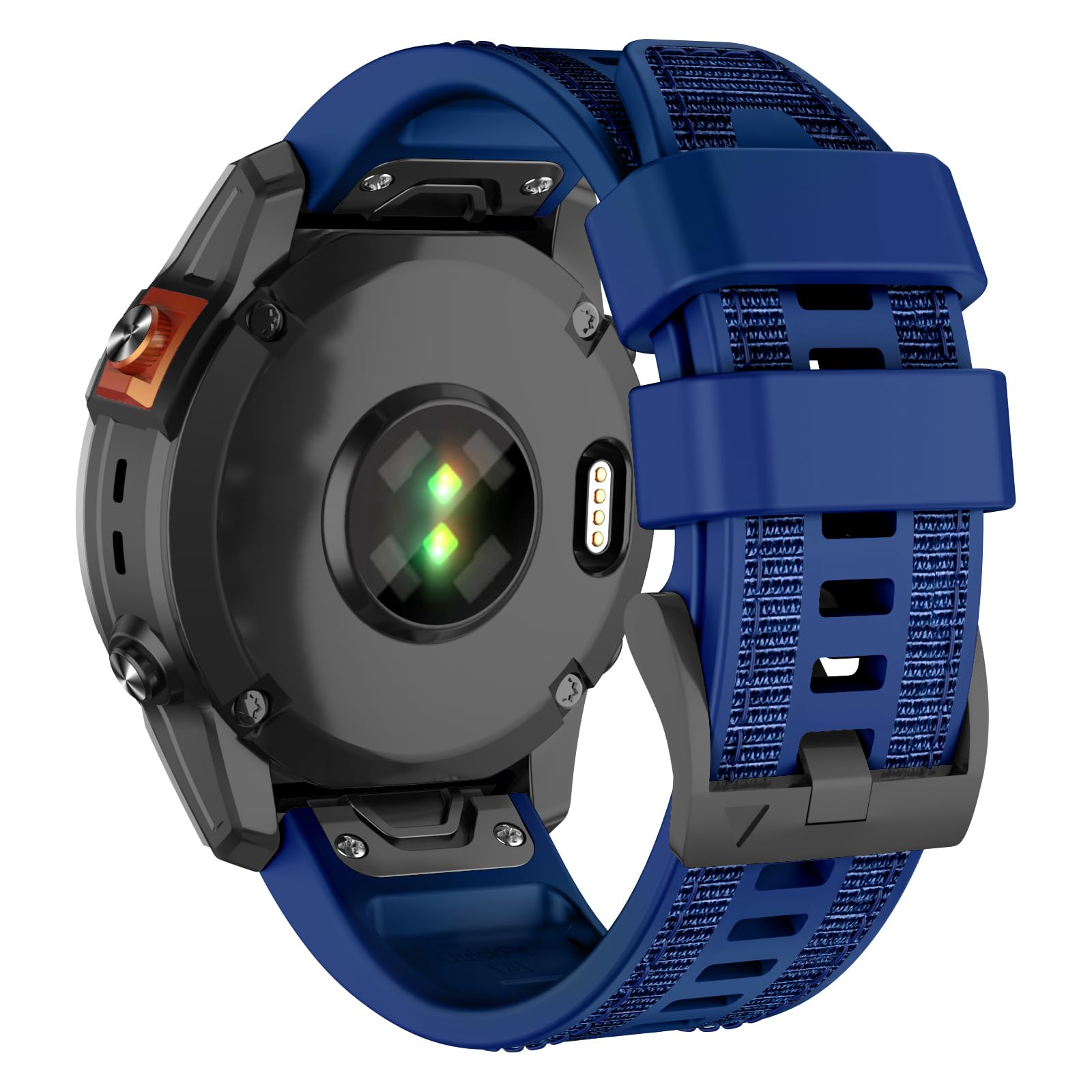 MYSNBKN 26mm Quick Fit Strap for Fenix 8 51mm/Fenix 7X Pro/Fenix 7X/Fenix 6X/Fenix 6X Pro/Fenix 5X/Fenix 5X Plus/Fenix 3/Fenix 3 HR, Nylon Patch Silicone Replacement Watch Strap