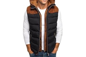 Men's Sleeveless Western Work Vest Quilted Insulated Warm Padded Vest Men Outerwear Big and Tall Jacket