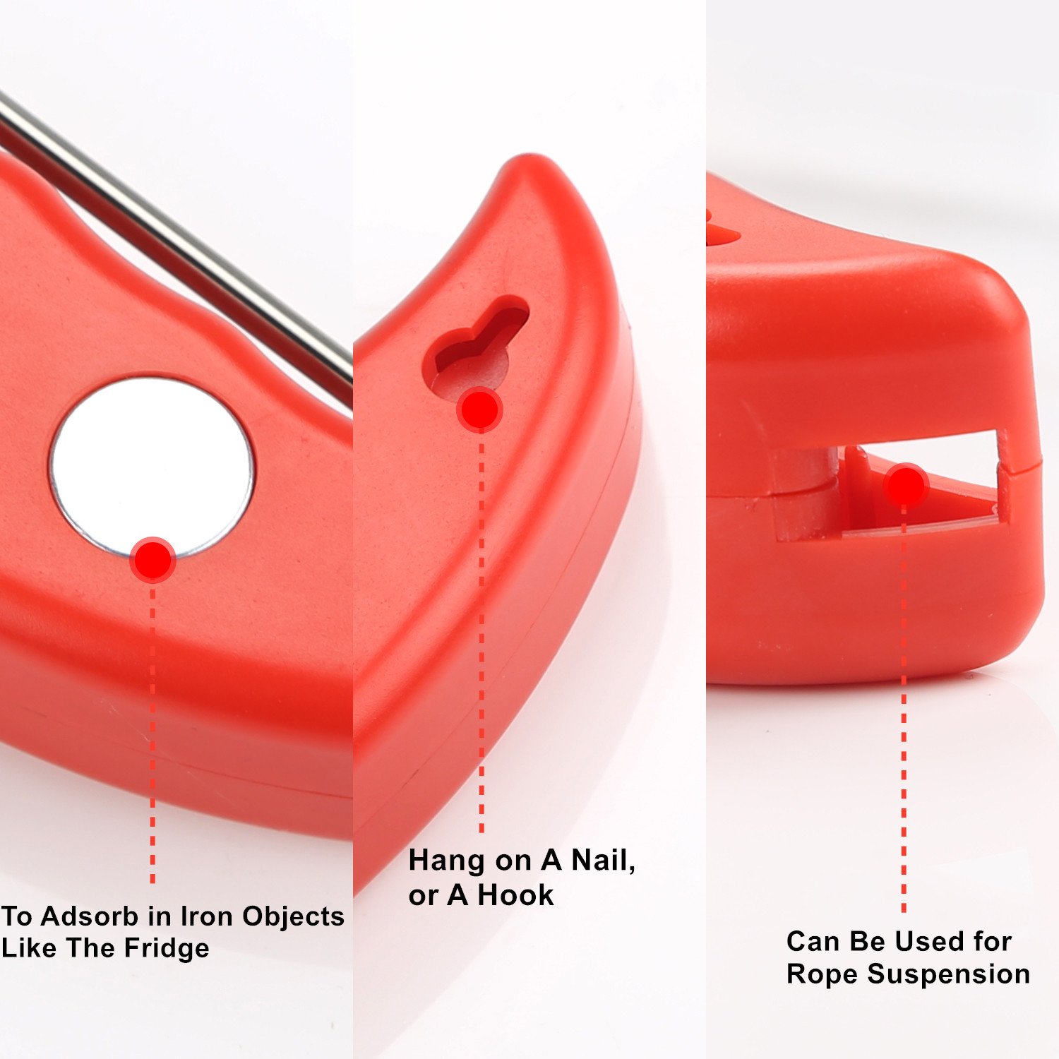 Meat Thermometer,BBQ Thermometer Digital Meat Thermometer Cooking Thermometer Instant Read Thermometer Food Thermometer Kitchen Thermometer for BBQ Grill Smorker Food Meat Milk Tea etc (Red)