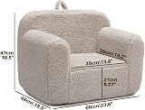 BEJOY Kids Sofa Ultra-Soft Snuggle Foam Chair Light Grey view 3