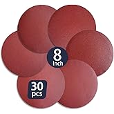 30 PCS 8-Inch Assorted PSA Aluminum Oxide Sanding Disc,NO-Hole Self Stick