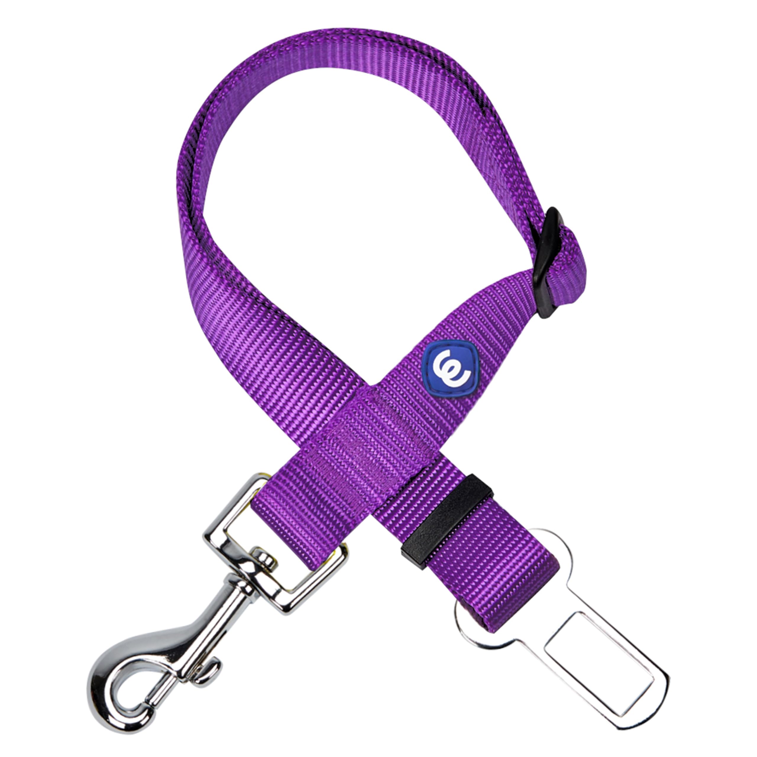 Blueberry Pet Essentials Classic Dog Seat Belt Tether for Dogs Cats, Dark Orchid, Durable Safety Car Vehicle Seatbelts Leads Use with Harness