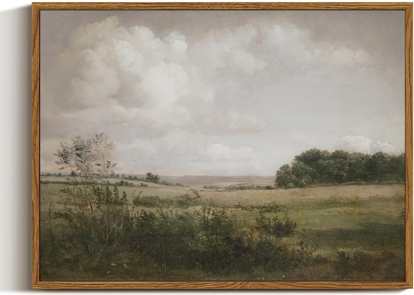 Wall Décor - VIYYIEA Nature Framed Wall Art, Wilderness Vintage Art Decor Room Aesthetic, 12x16 Inch Canvas Print Art, Farmhouse Landscape Painting Wall Decor for Bedroom Bathroom Office