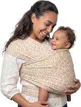 Boba Baby Wrap Carrier Original Sling for Newborns 7–35 lbs Sand Leopard