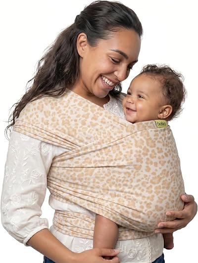 Boba Baby Wrap Carrier Original Sling for Newborns 7–35 lbs Sand Leopard