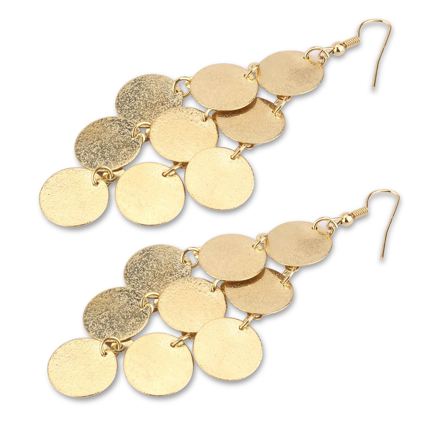 Dangle Drop Earrings，UHIBROS Light weight Long Charm Earring Unique Alloy Hook Earrings (Gold)