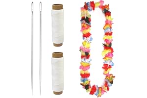 ADODOTOE Lei Needles Kit, 4 Pcs Long Upholstery Needles and String 12 inch Long Sewing Needles for DIY Hawaiian Leis Graduation Leis Flowers Wreath Sewing Accessory
