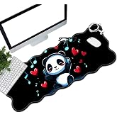 BEOTIWAD Panda Wearing Headphones Desk Mat Mouse Pad 31.5